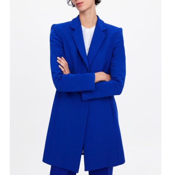 Zara Lapel Collar Frock Coat Bluish, XS - Picture 5 of 5